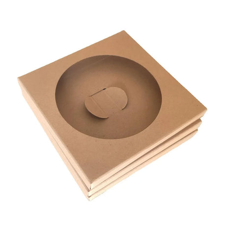 Coaster Holder Kraft Paper 9.5cm x 9.5cm 100 Pieces with Clear Window