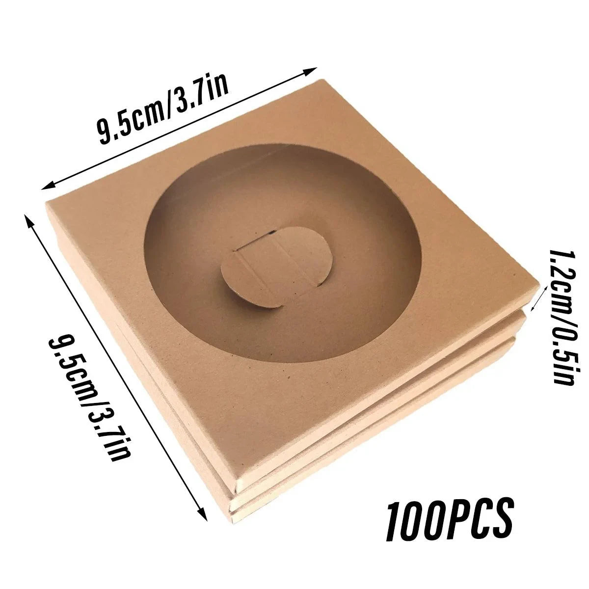 Coaster Holder Kraft Paper 9.5cm x 9.5cm 100 Pieces with Clear Window