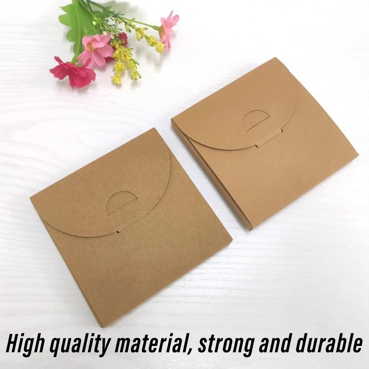 Coaster Holder Kraft Paper 9.5cm x 9.5cm 100 Pieces with Clear Window