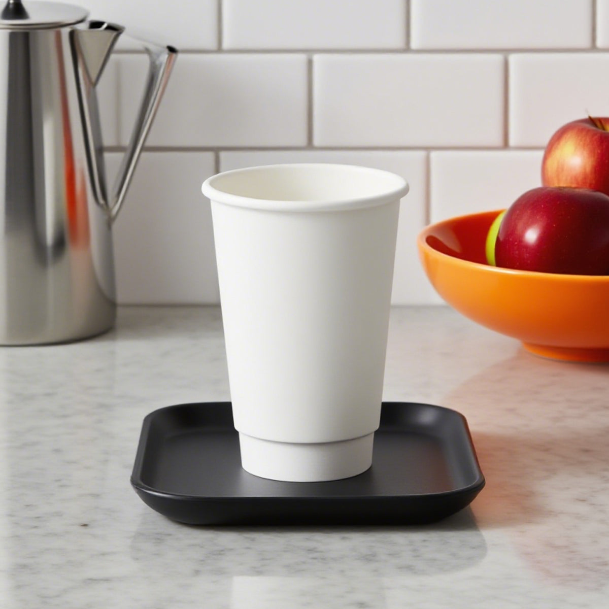 Disposable Takeaway Coffee Cups Double Wall Heat Resistant Hot Drink 50PCS