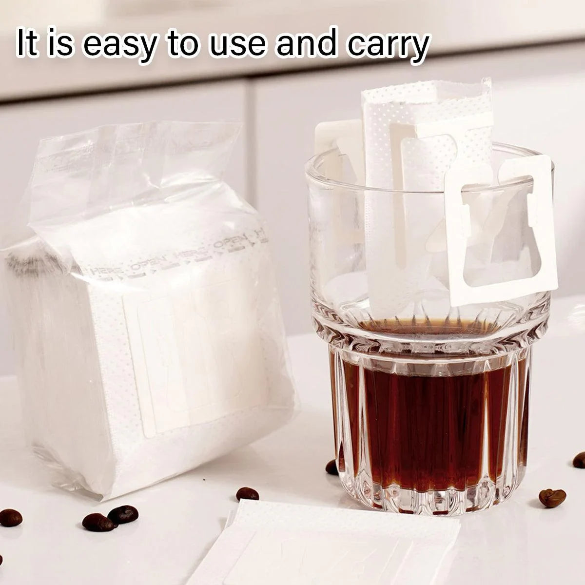 Coffee Filter Hanging Ear Non-Woven Fabric 100 Pieces for Pour-Over Brewing