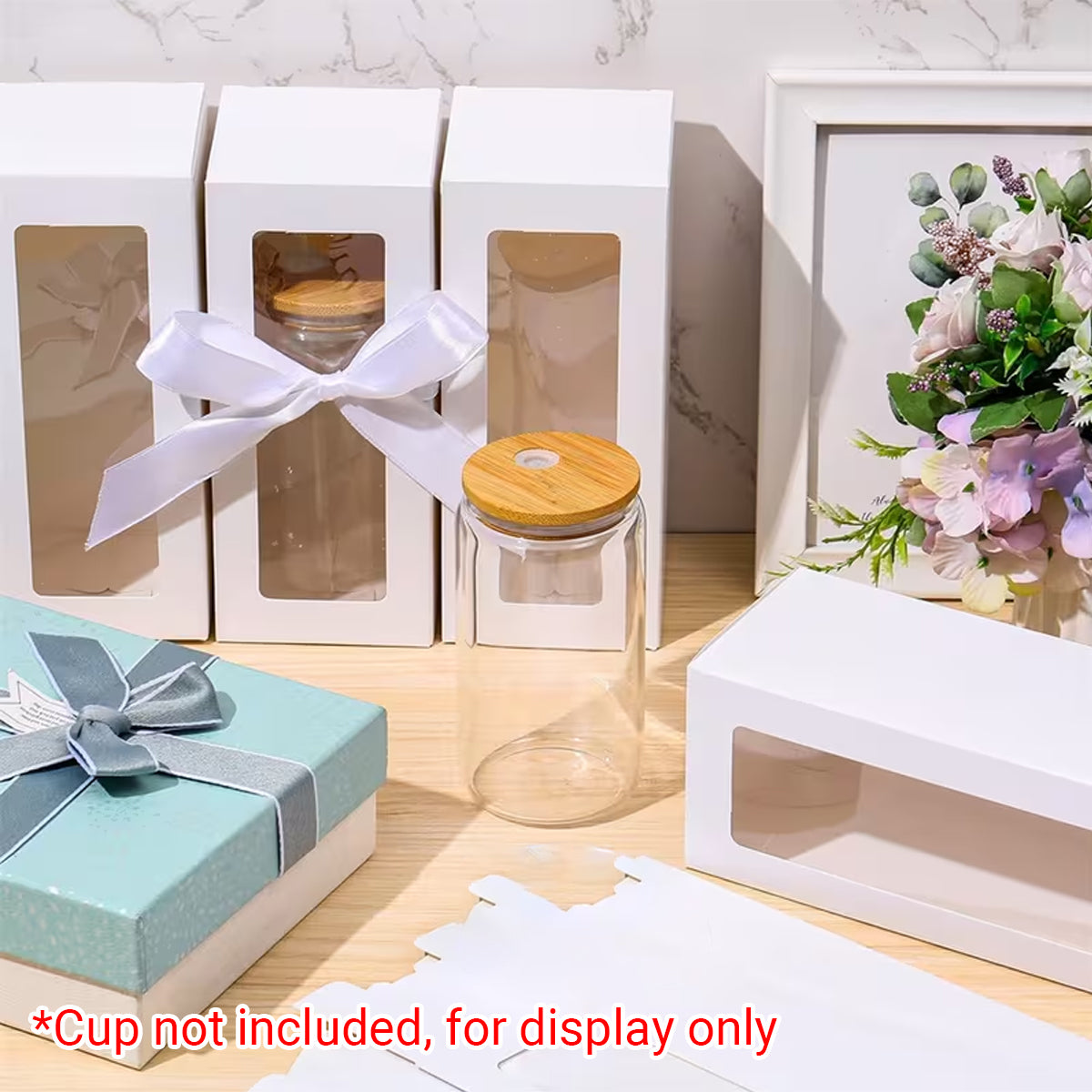 20PCS Cup Gift Boxes with Clear Window Coffee Mug Packaging Box