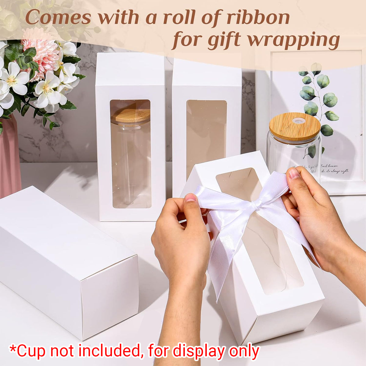 20PCS Cup Gift Boxes with Clear Window Coffee Mug Packaging Box