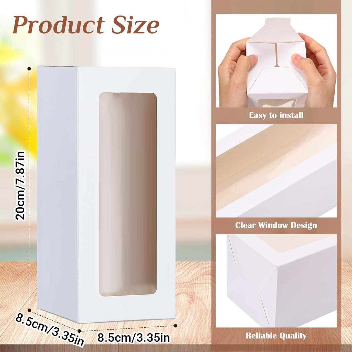 20PCS Cup Gift Boxes with Clear Window Coffee Mug Packaging Box