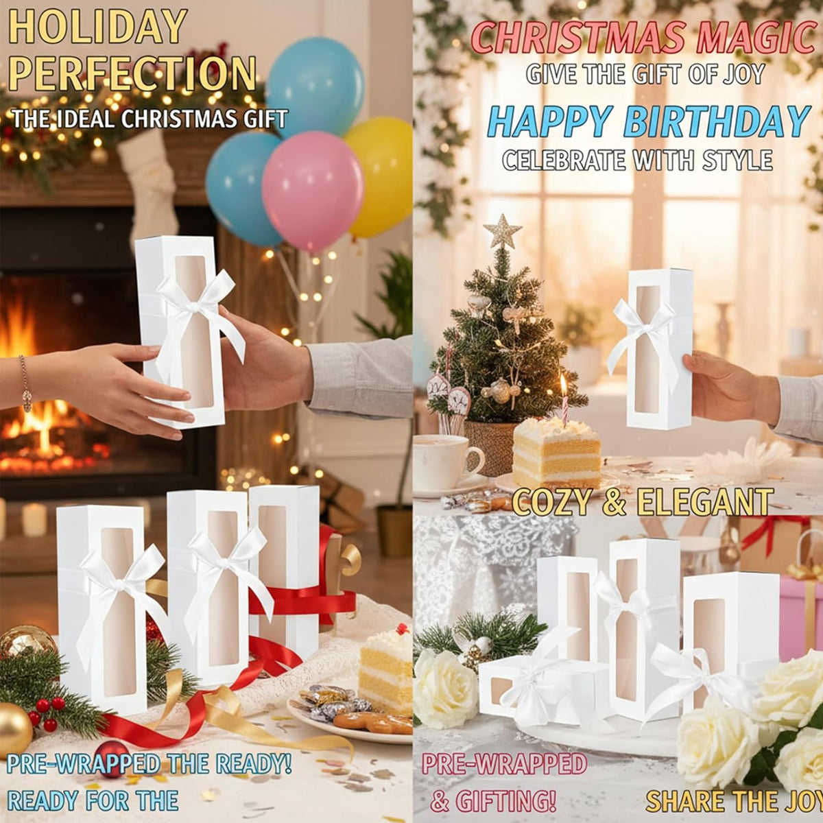 20PCS Cup Gift Boxes with Clear Window Coffee Mug Packaging Box