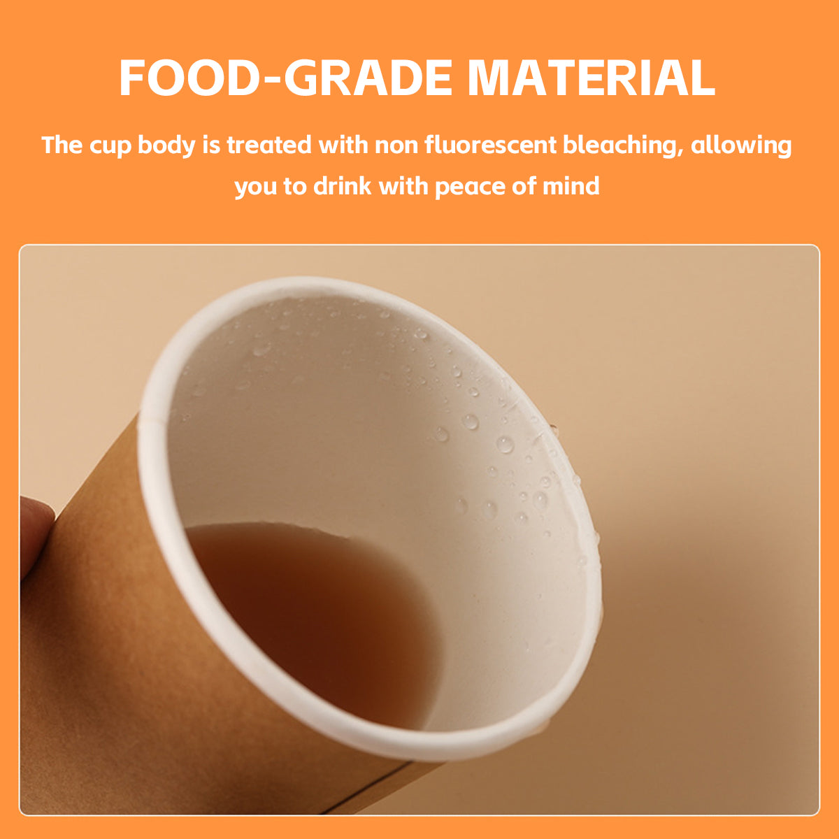 50PCS 300ml Disposable Coffee Cups Double Layer Food-Grade