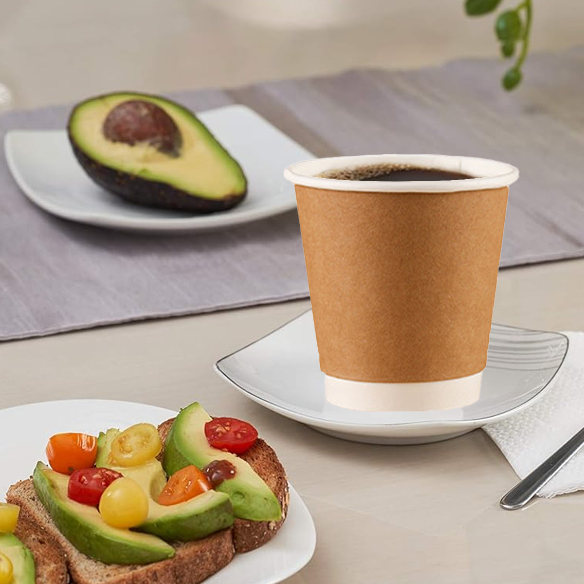 50PCS 300ml Disposable Coffee Cups Double Layer Food-Grade
