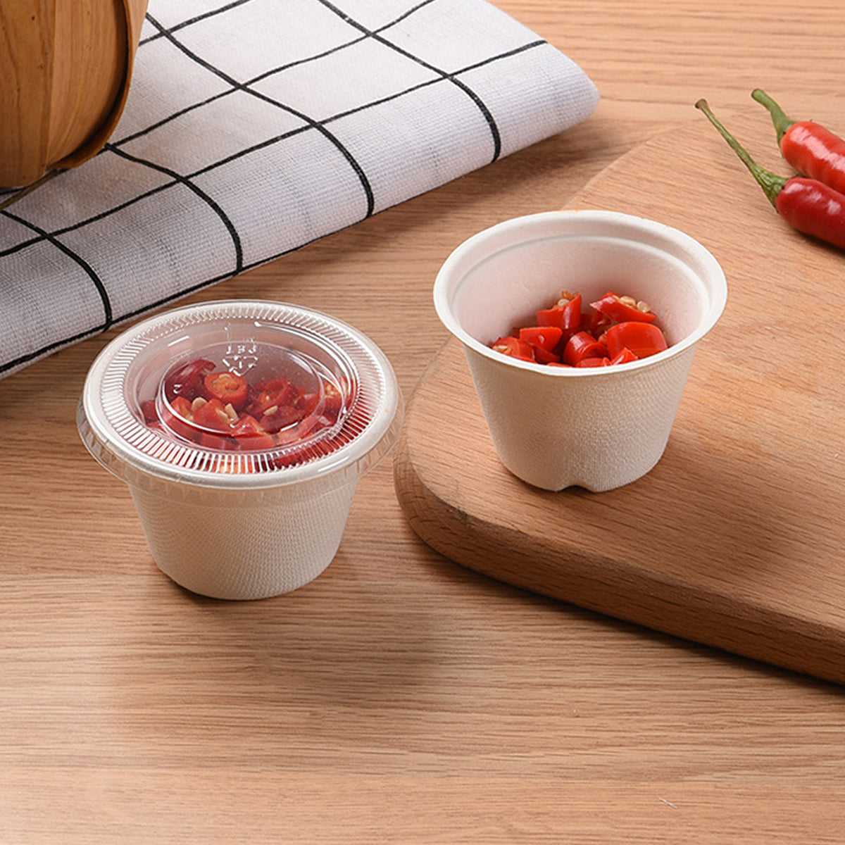 100PCS 4oz Disposable Dipping Sauce Dishes Biodegradable