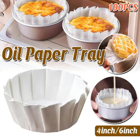 Cupcake Liners Baking Paper 4in 6in Non Stick Muffin Trays
