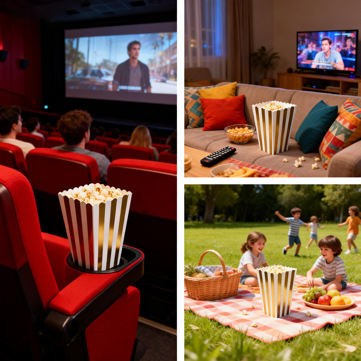 100PCS Popcorn Boxes Food Grade Disposable Snack Packaging