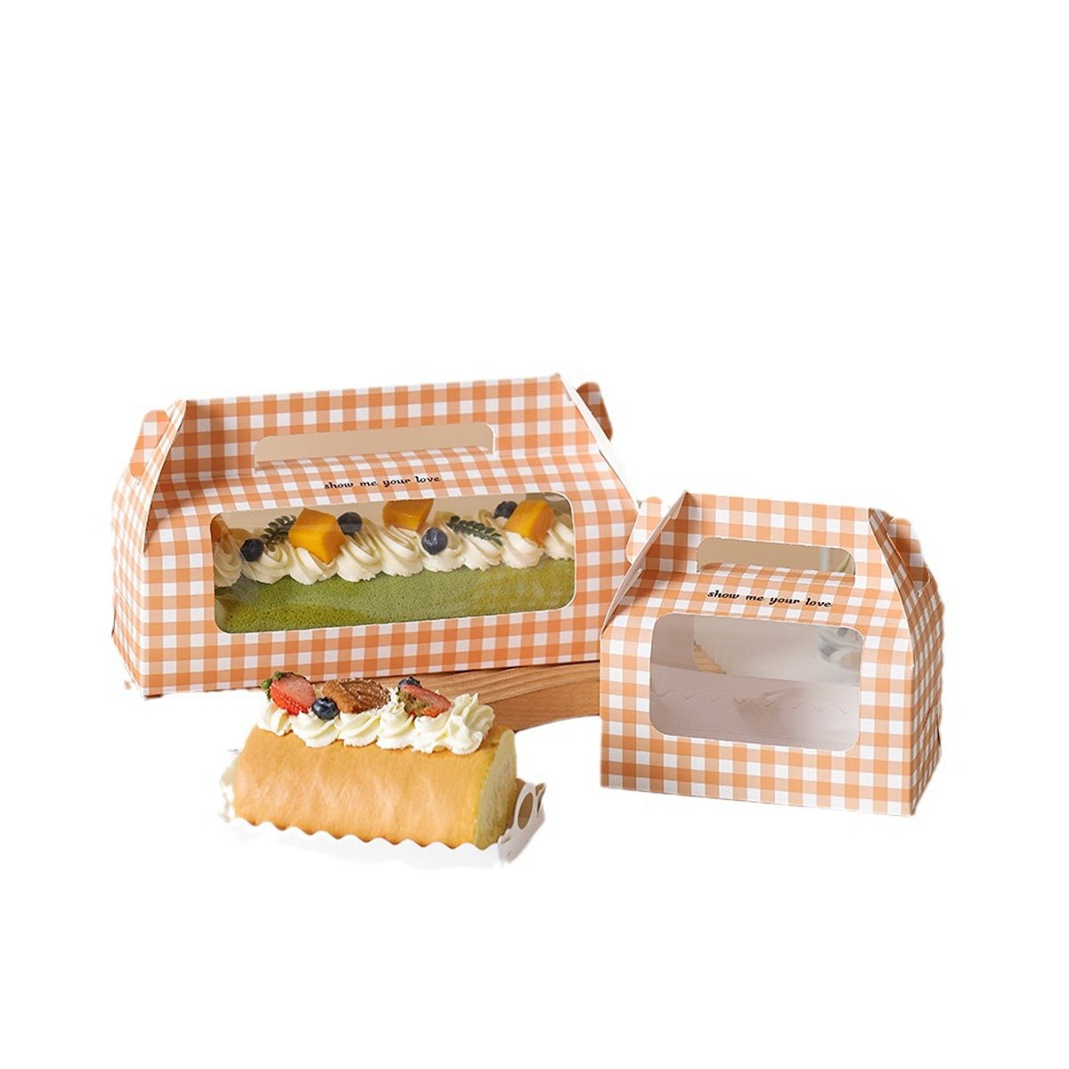 20 Pcs Handheld Dessert Packaging Boxes Windowed Anti Crush Cakes Cookies