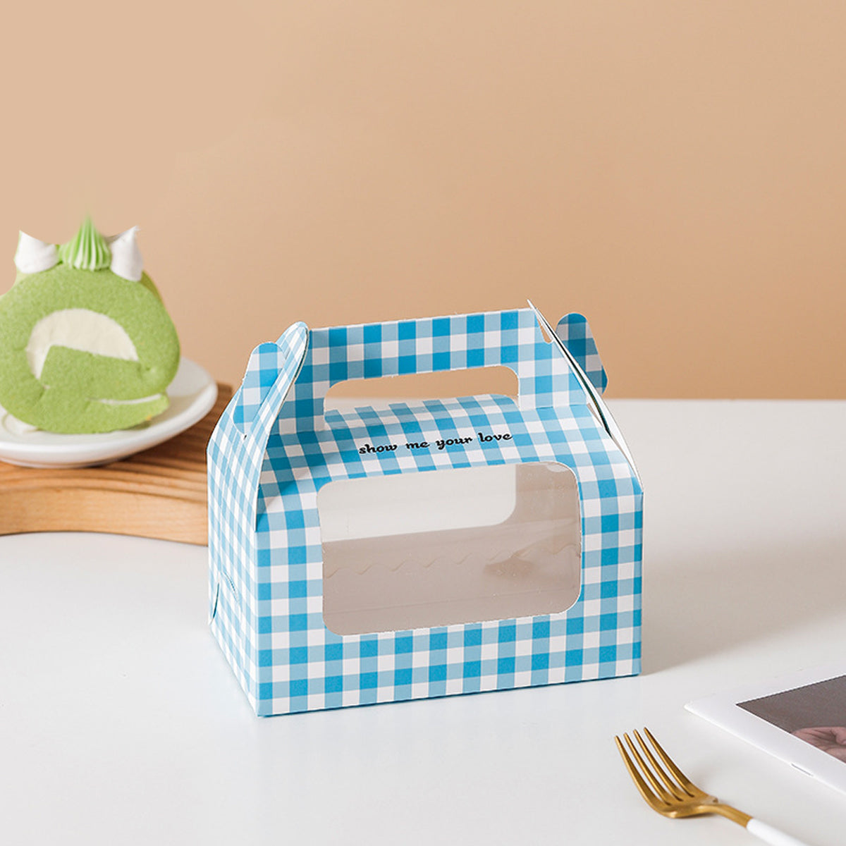 20 Pcs Handheld Dessert Packaging Boxes Windowed Anti Crush Cakes Cookies