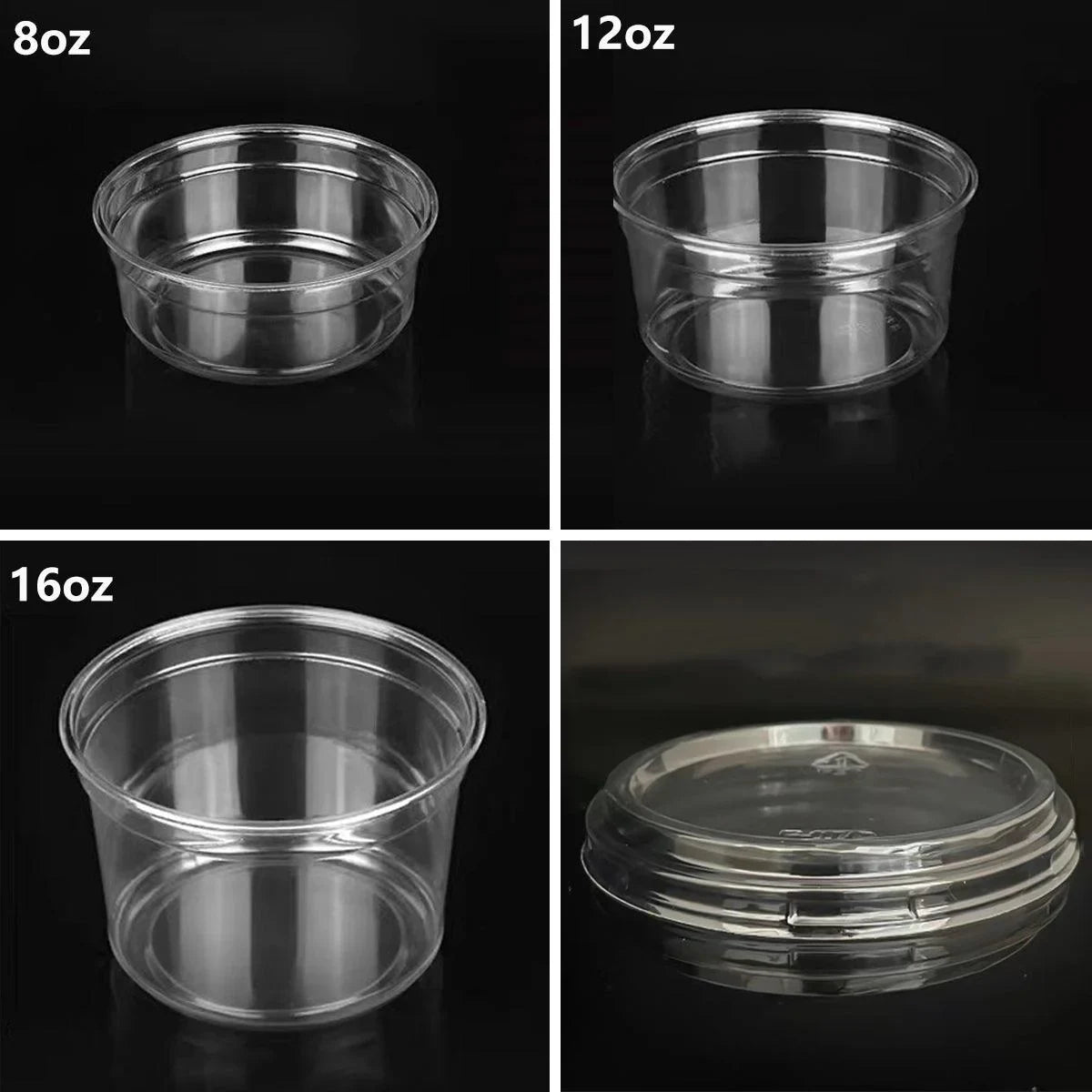 Dessert Bowls PET Plastic Leak Proof Transparent Disposable Containers