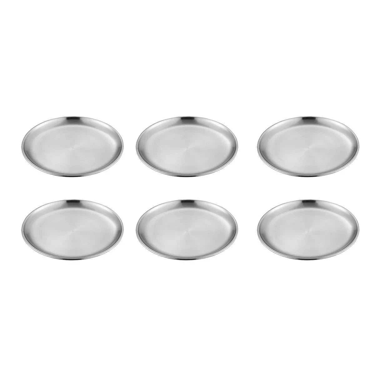 Stainless Steel Round Dinner Plate Set 6PCS