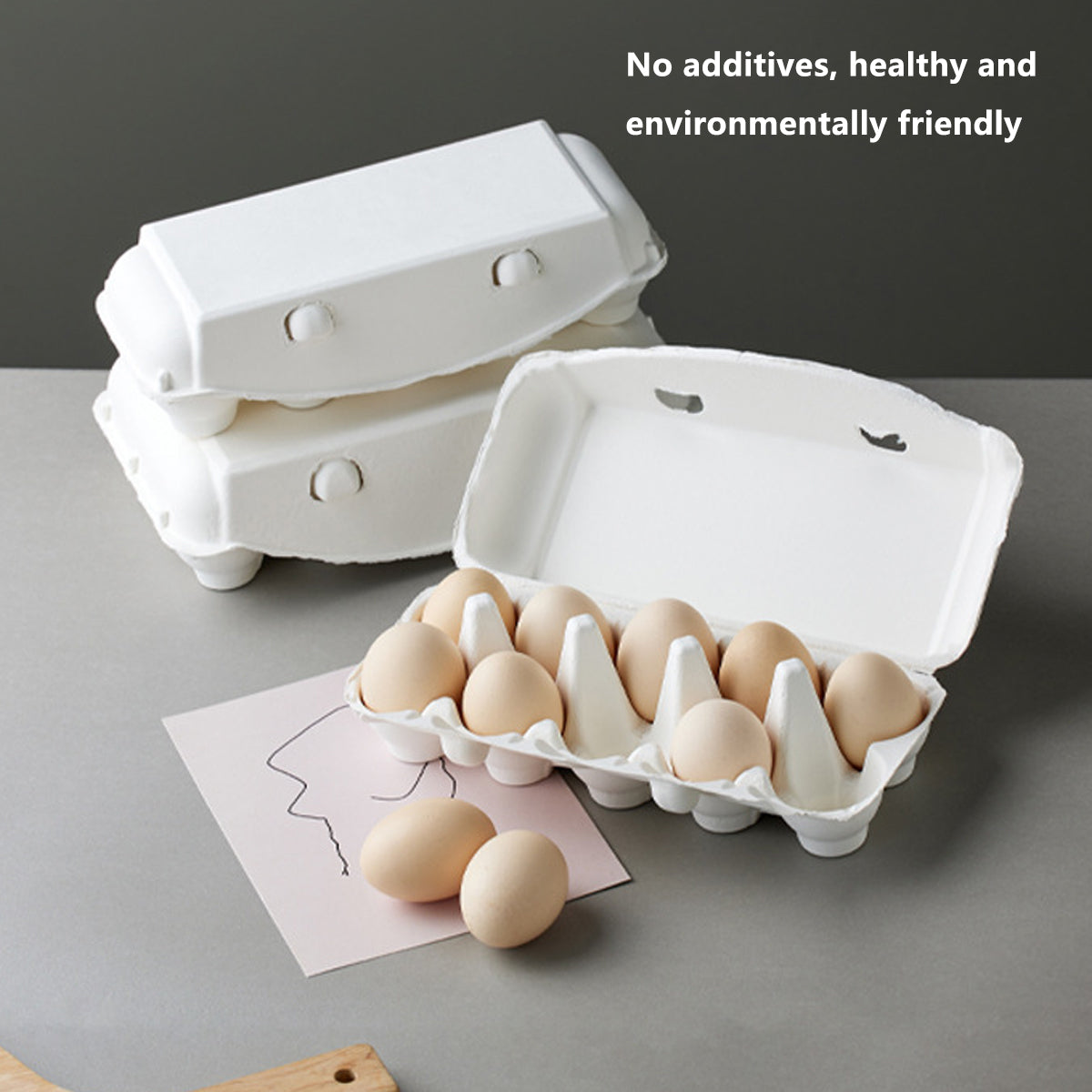 30PCS Pulp Egg Racks Leak-Proof Stackable Egg Storage Trays