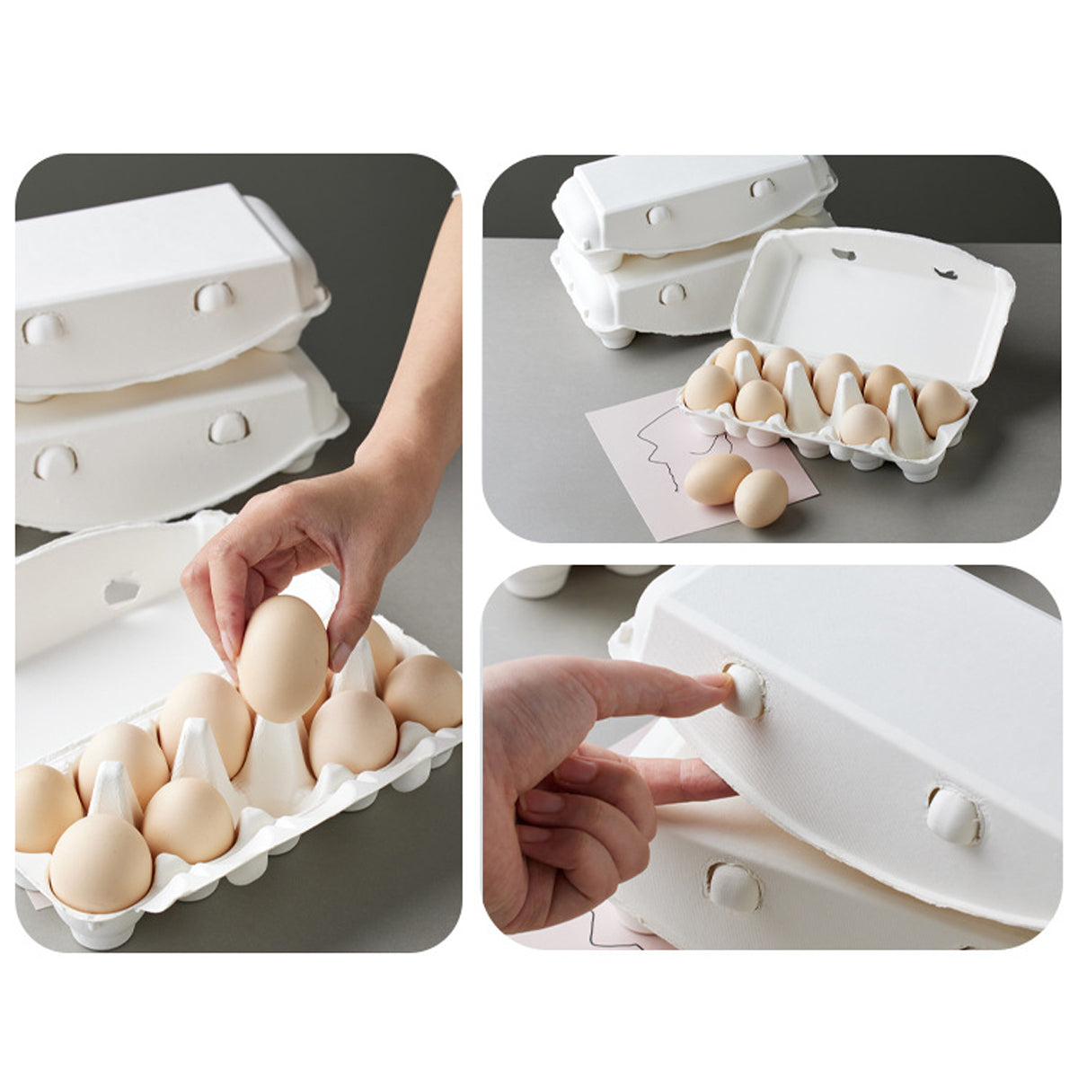 30PCS Pulp Egg Racks Leak-Proof Stackable Egg Storage Trays