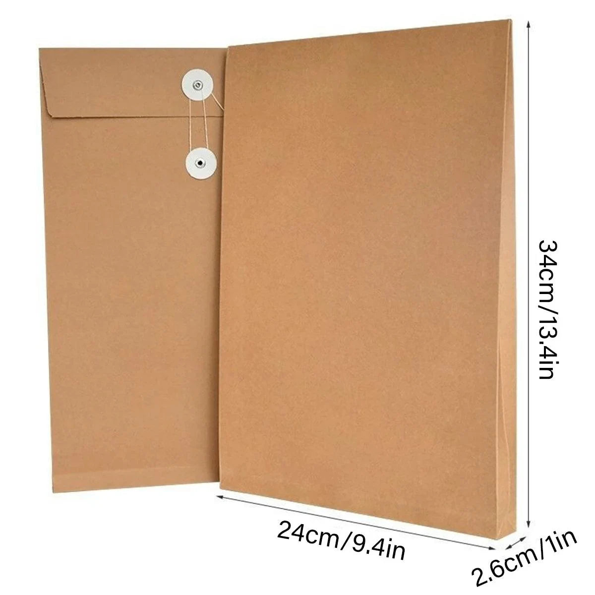 Envelope File Folders – Durable Kraft Paper with Secure String-Tie Closure