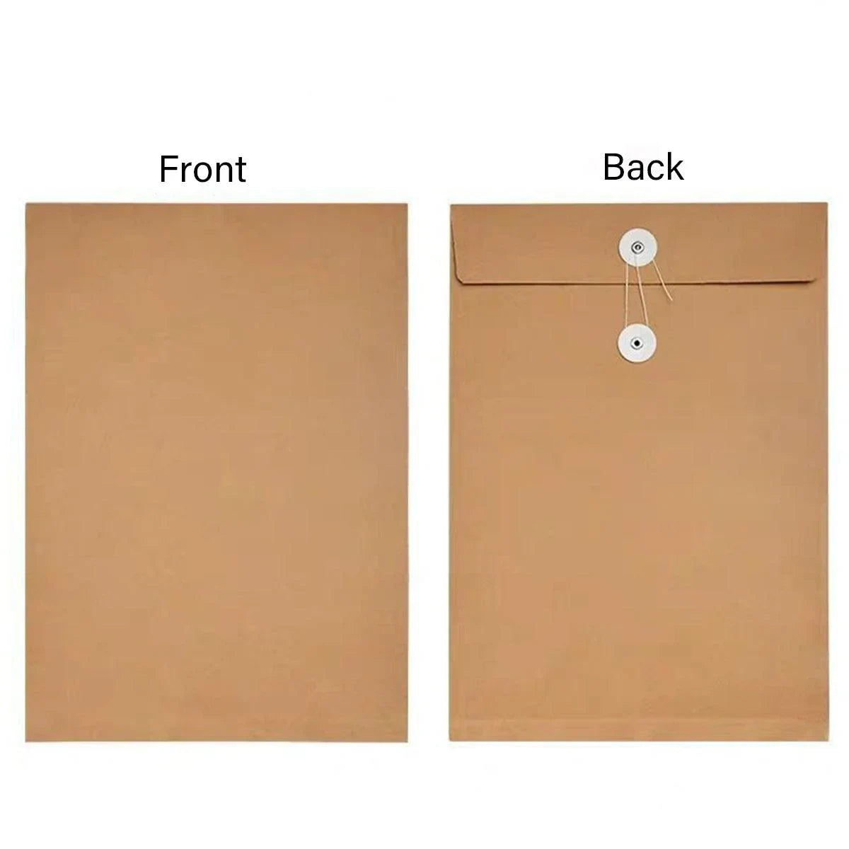 Envelope File Folders – Durable Kraft Paper with Secure String-Tie Closure