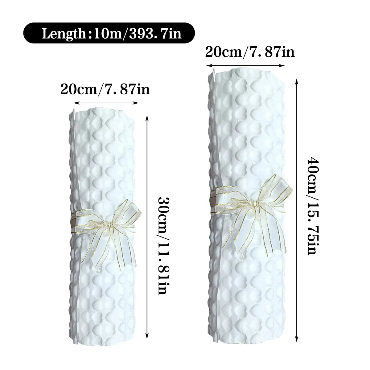 Embossed Kraft Paper Packaging Sheet White Gift Wrap