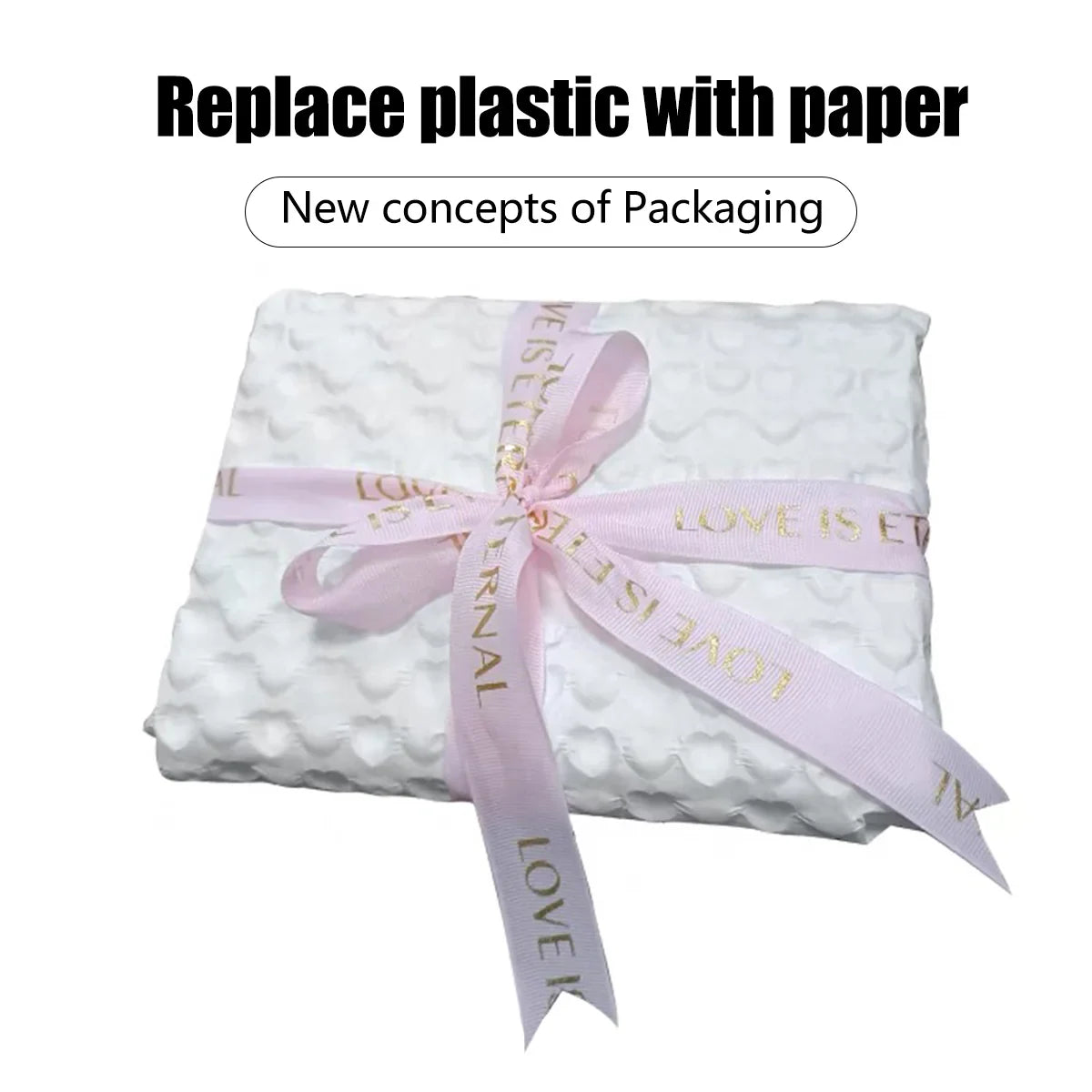 Embossed Kraft Paper Packaging Sheet White Gift Wrap