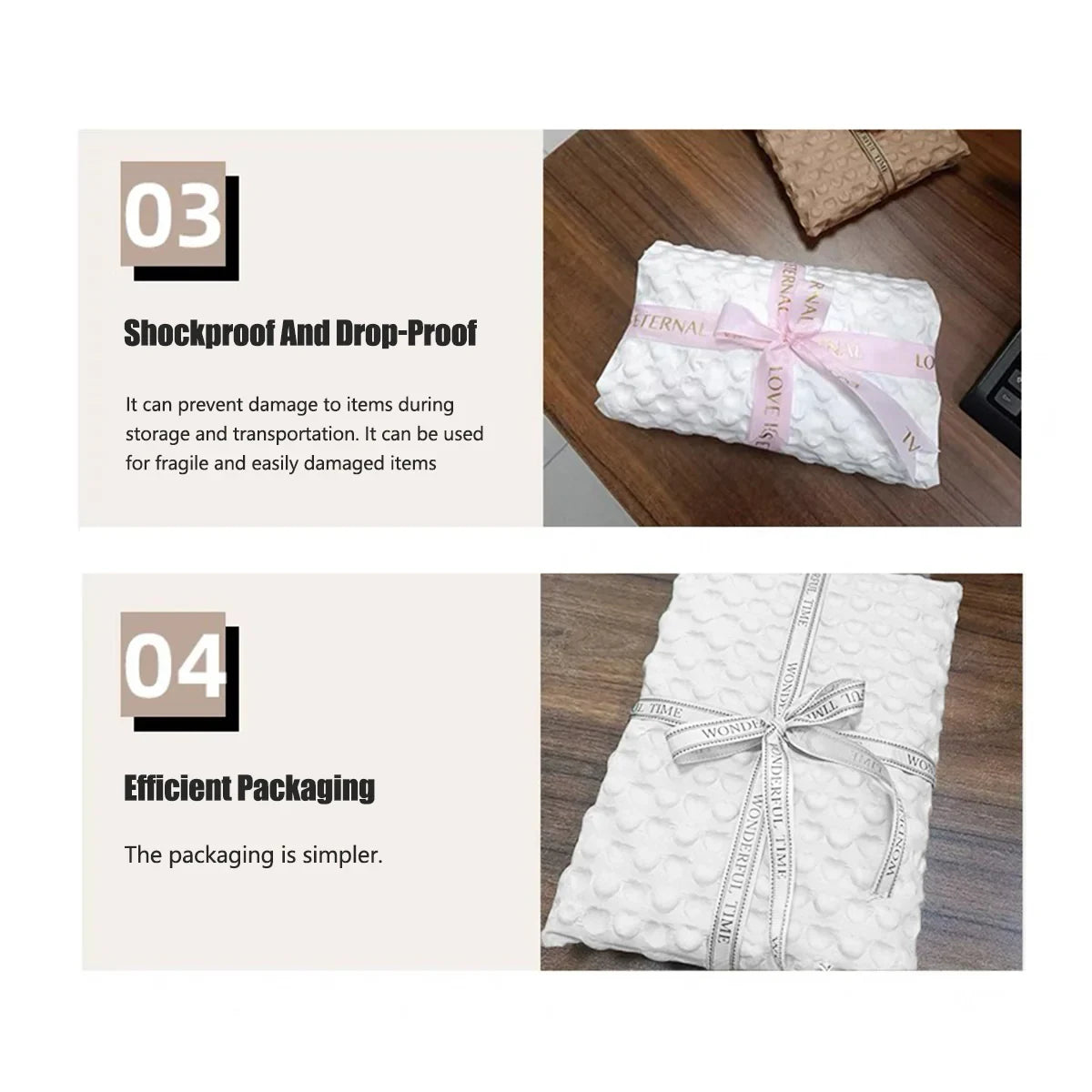 Embossed Kraft Paper Packaging Sheet White Gift Wrap