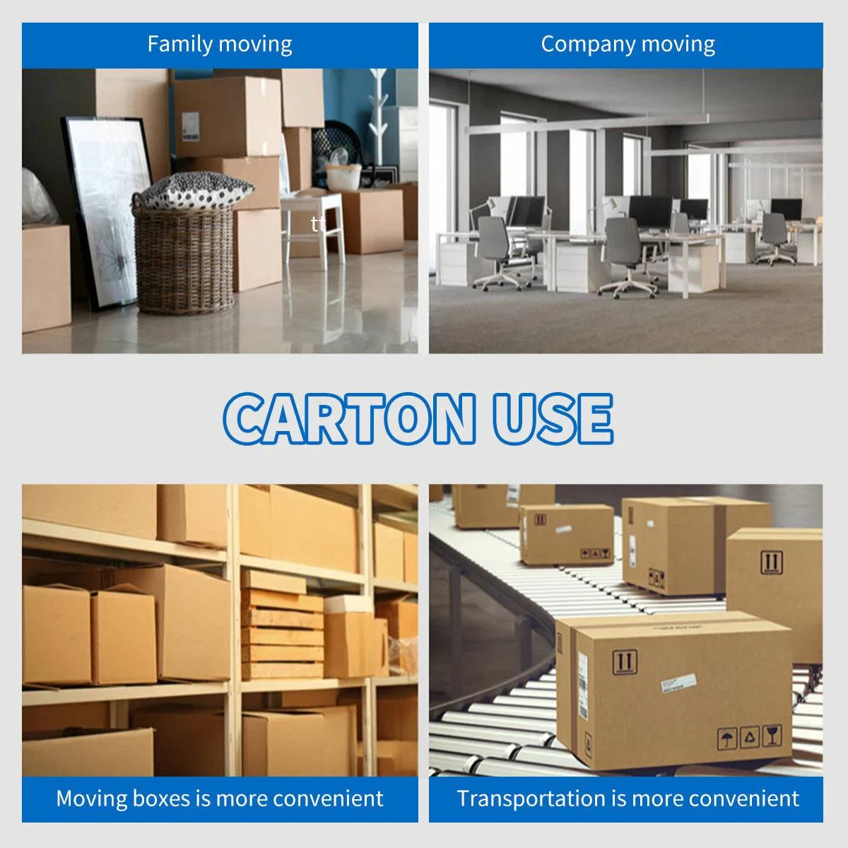 Cardboard Moving Boxes Packing Carton 3Sizes