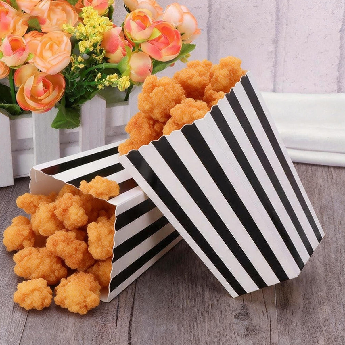 100PCS Popcorn Boxes Food Grade Disposable Snack Packaging