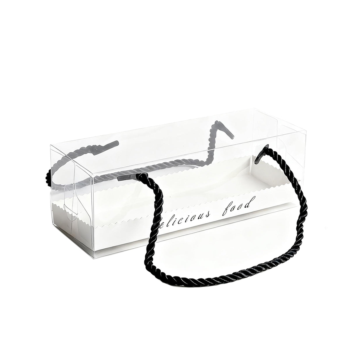 20PCS Transparent Rectangle Blister Bakery Boxes with Handle