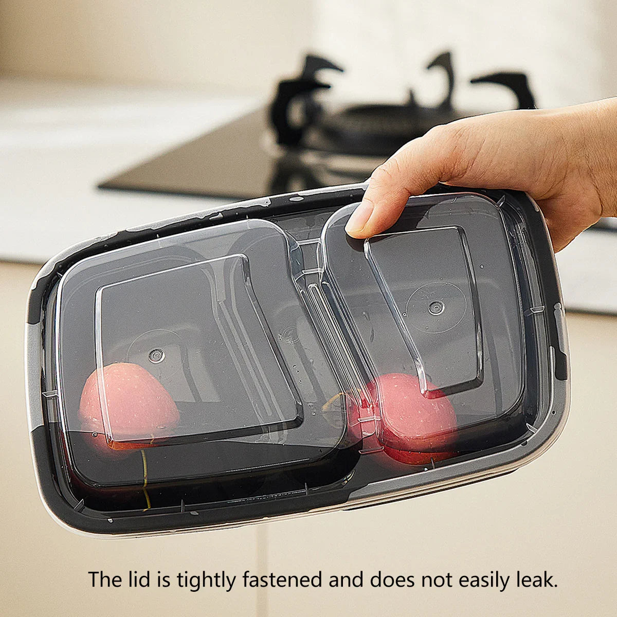 50pcs Disposable Lunch Box 900ml Microwaveable Meal Prep