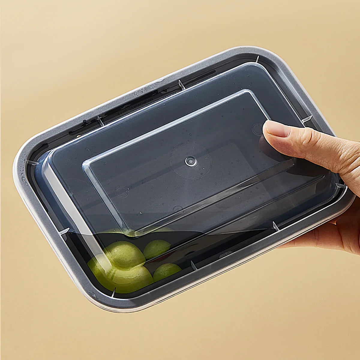 50pcs 830ml Disposable Lunch Box Rectangular Food Container