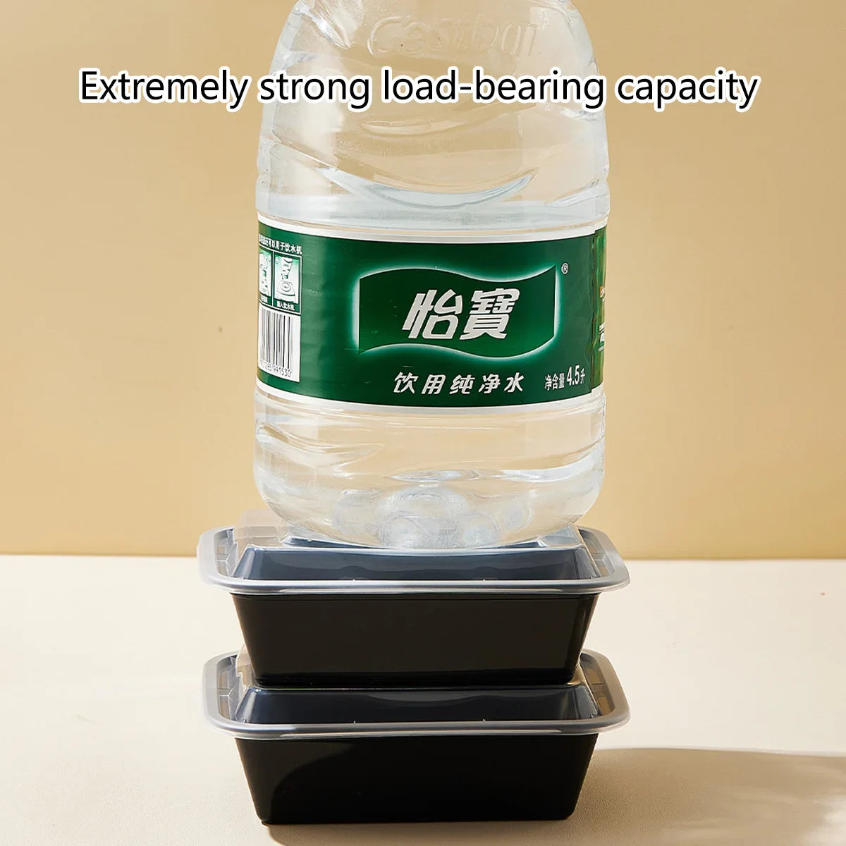 50pcs 830ml Disposable Lunch Box Rectangular Food Container