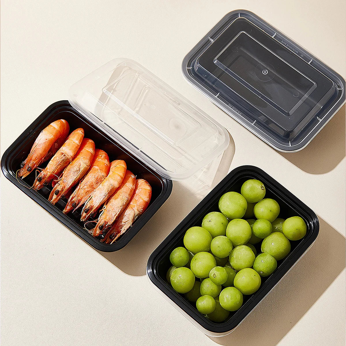 50pcs 830ml Disposable Lunch Box Rectangular Food Container