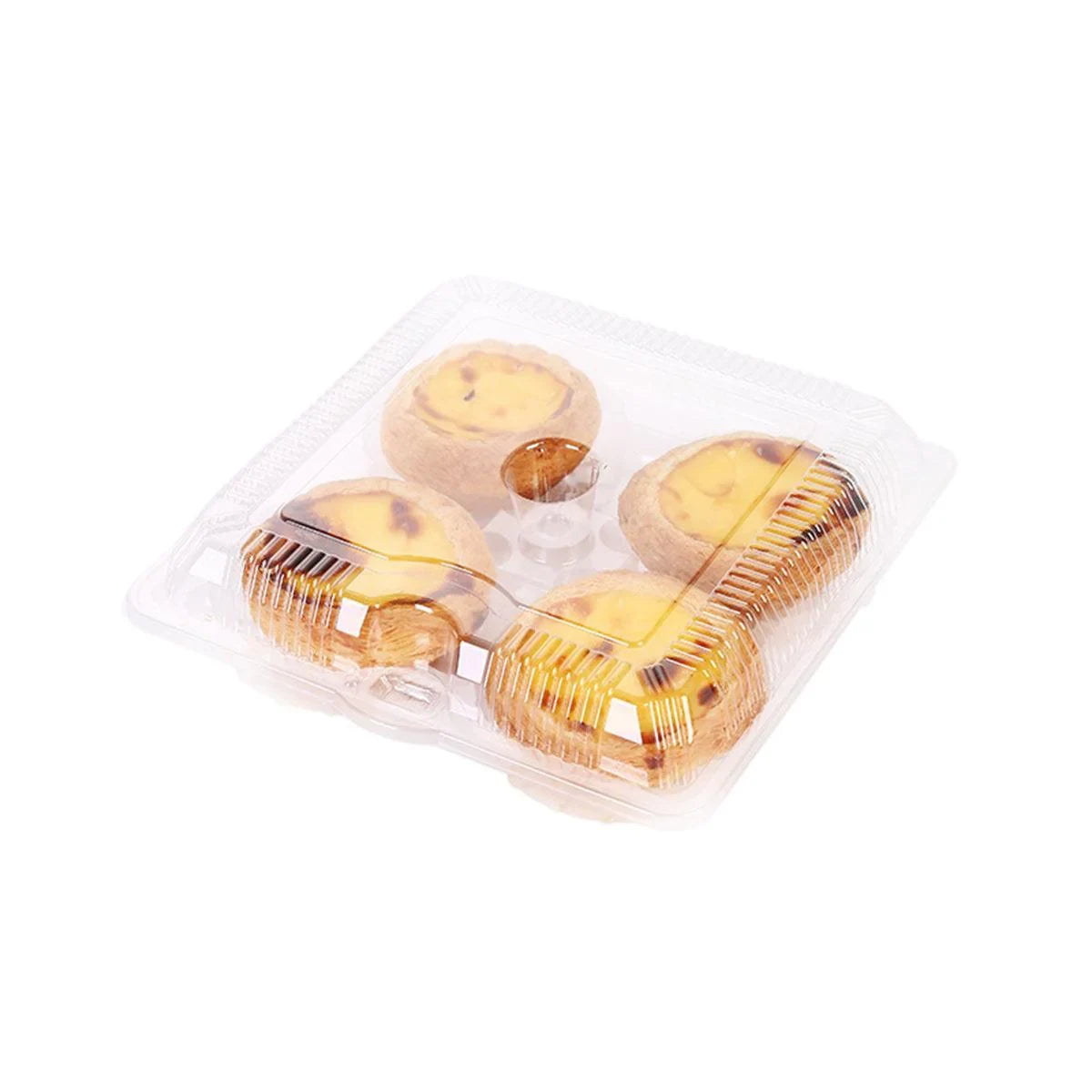 Food Packaging Boxes Transparent Plastic 6-Grid 100 Pieces for Egg Tarts