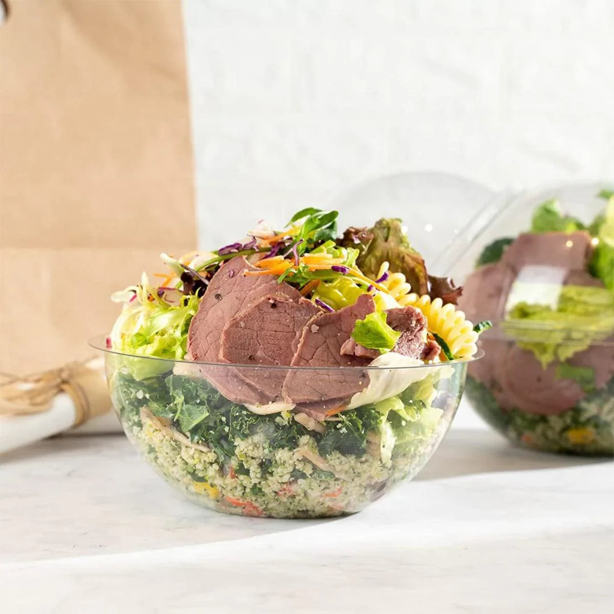 Food Packing Boxes Transparent Round Dome Shape 13cm 100 Pieces