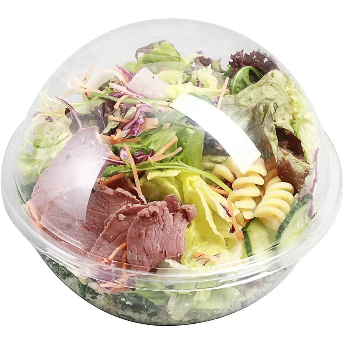 Food Packing Boxes Transparent Round Dome Shape 13cm 100 Pieces