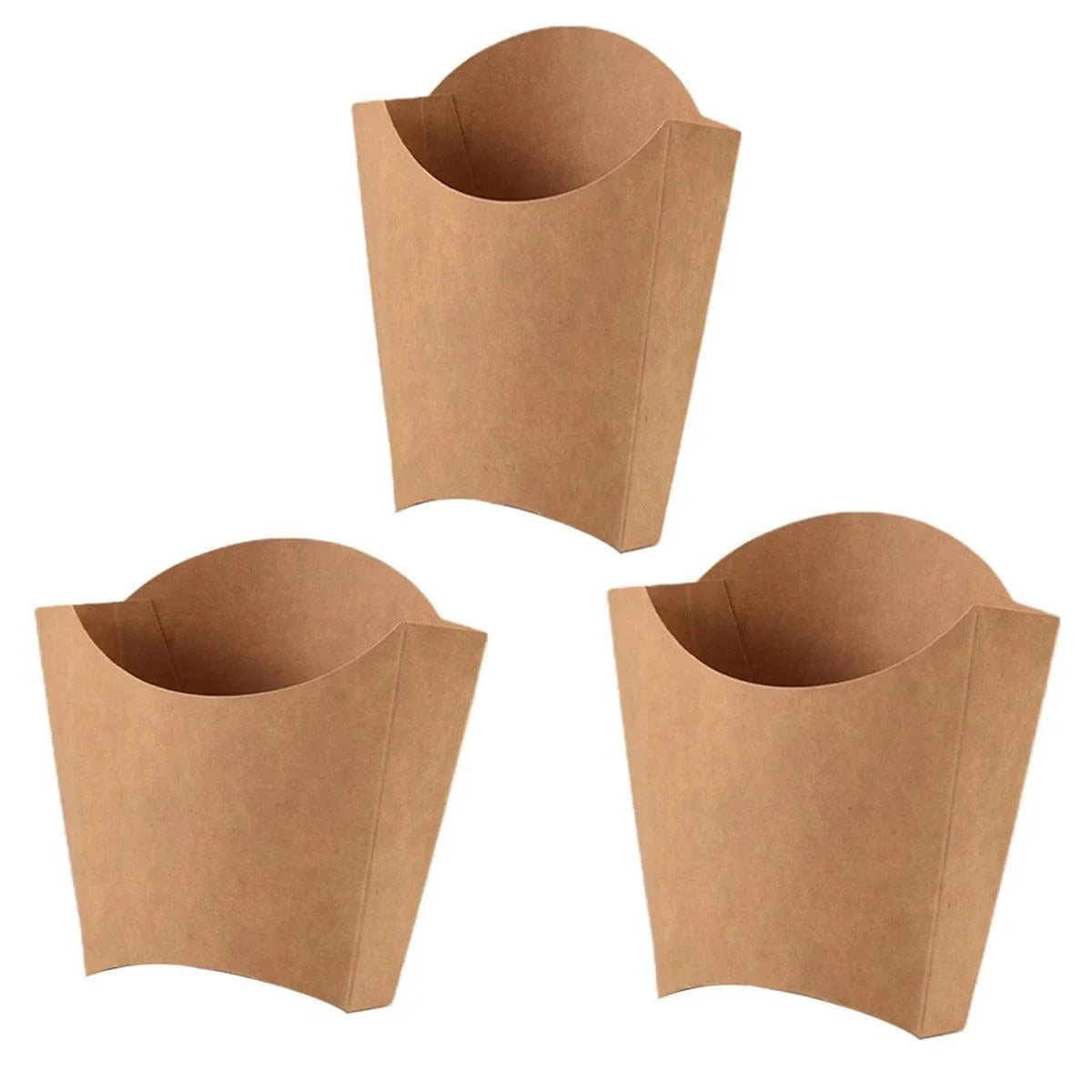 French Fries Box Kraft Paper Food Grade Foldable Snack Containers