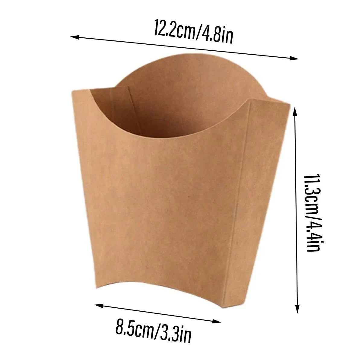 French Fries Box Kraft Paper Food Grade Foldable Snack Containers