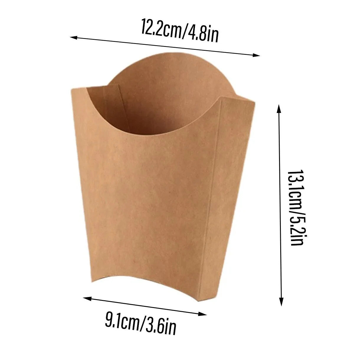 French Fries Box Kraft Paper Food Grade Foldable Snack Containers