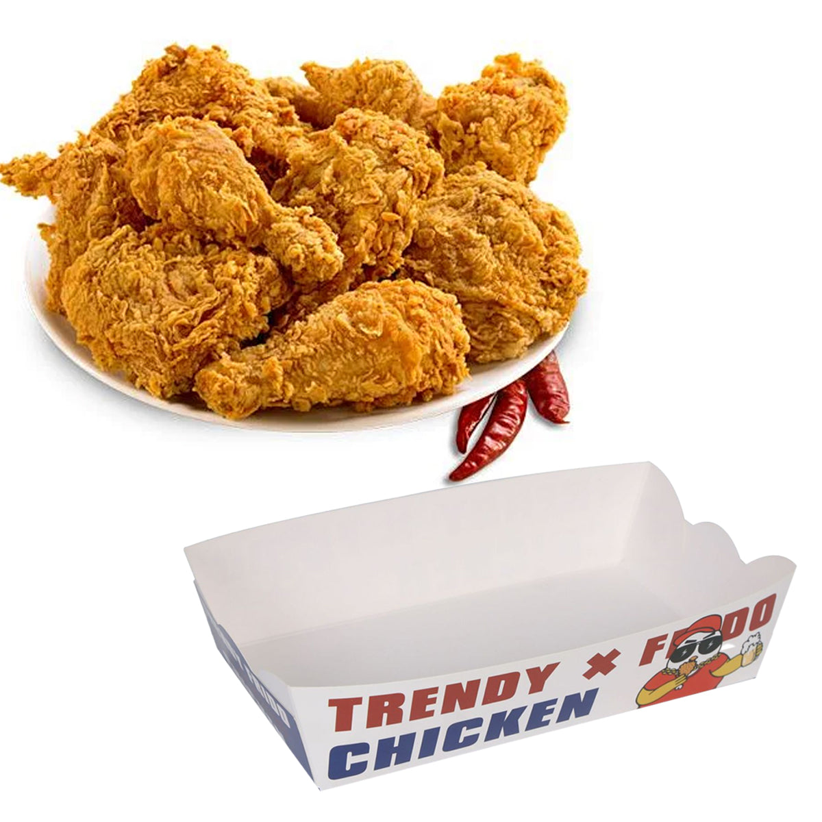 Disposable Oil Proof Snack Box Microwave Safe for Fast Food