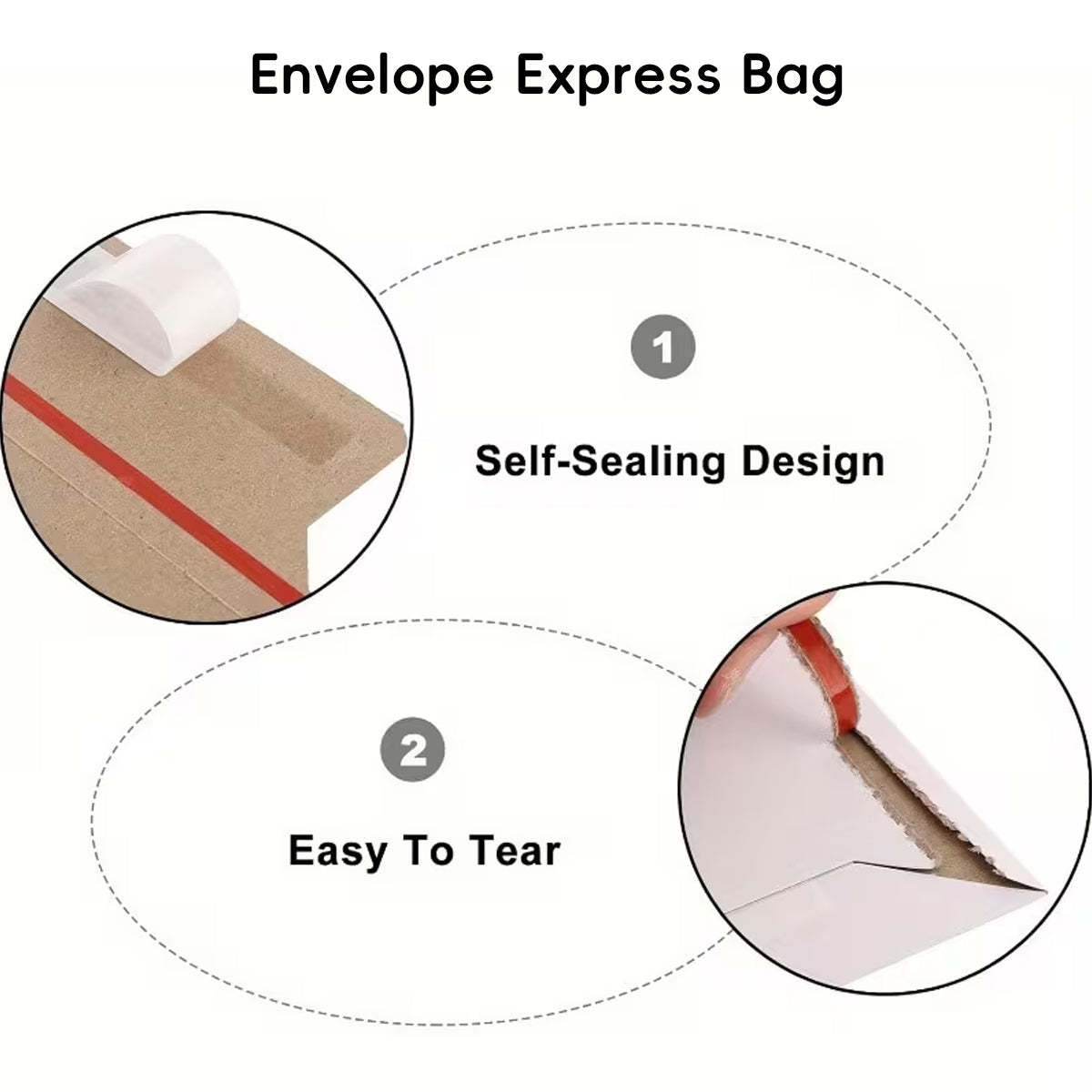 Self-Seal Mailing Envelopes 250g Thickened Cardstock Durable Document Bags