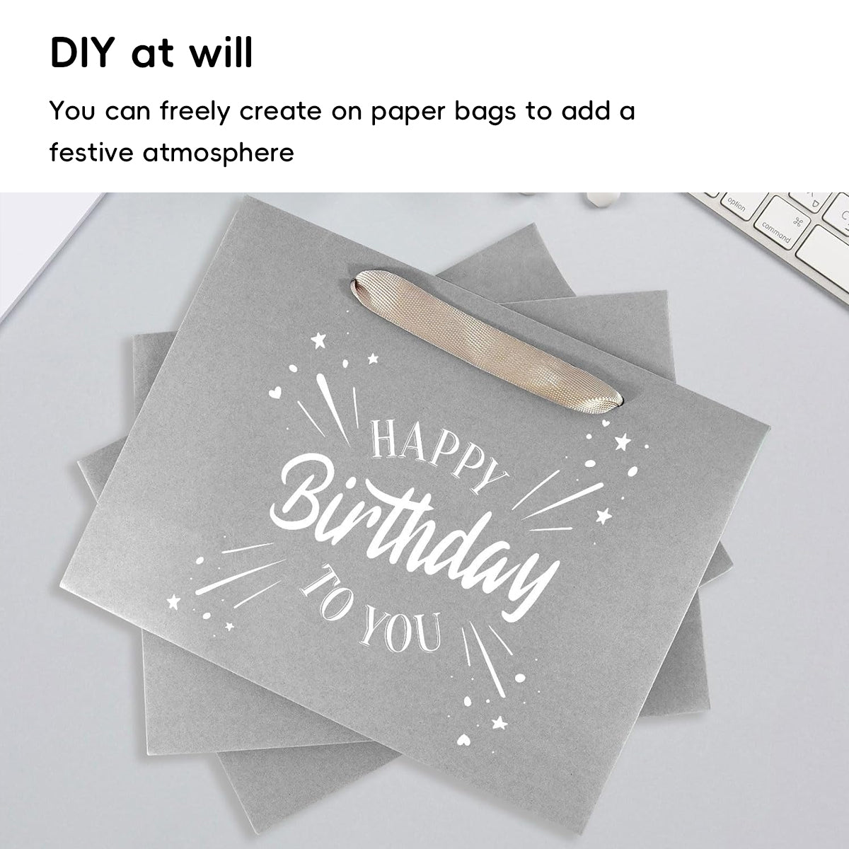 10PCS Durable Paper Gift Bags with Handles for Wedding Party