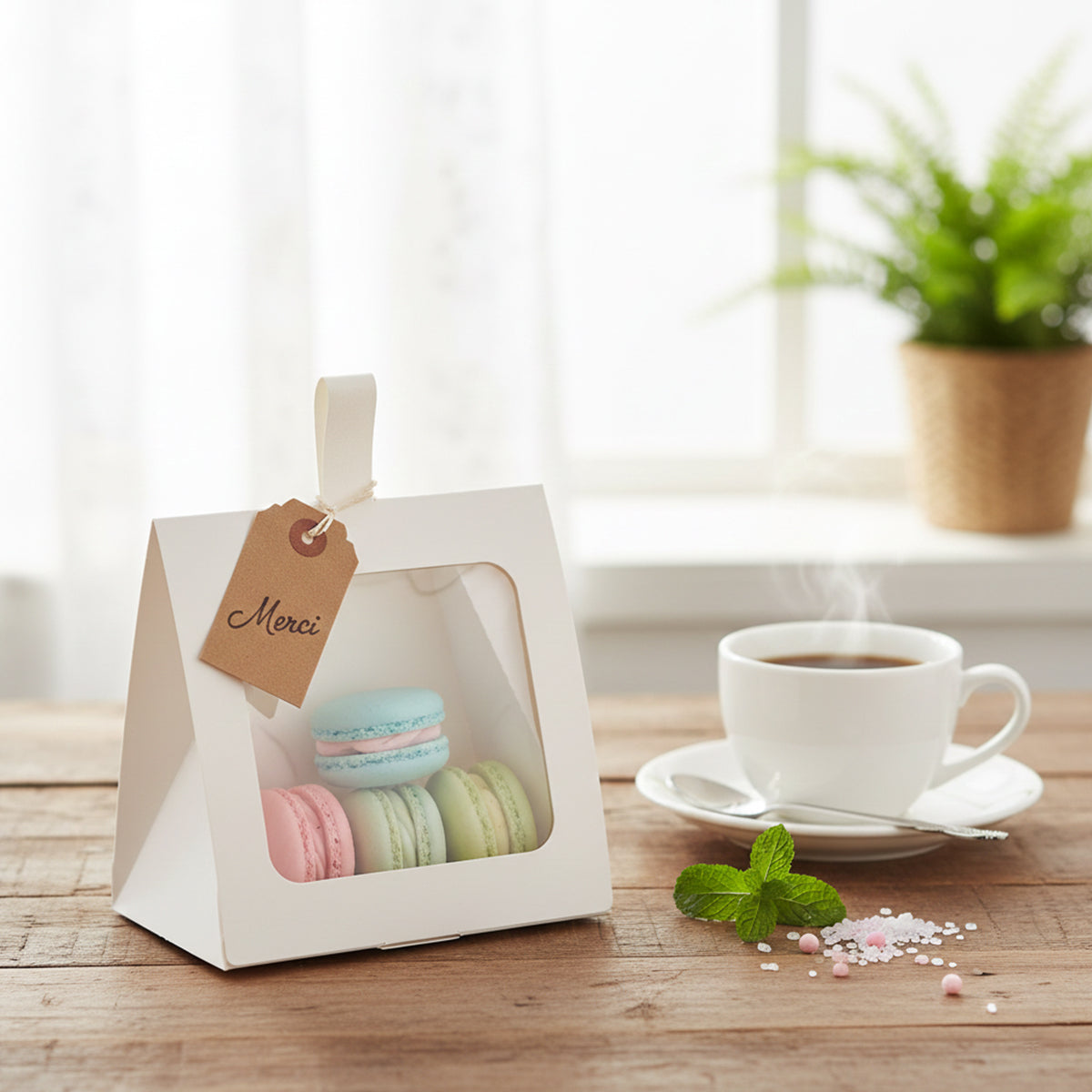 30PCS Tote Candy Gift Boxes with Clear Window 2 Sizes