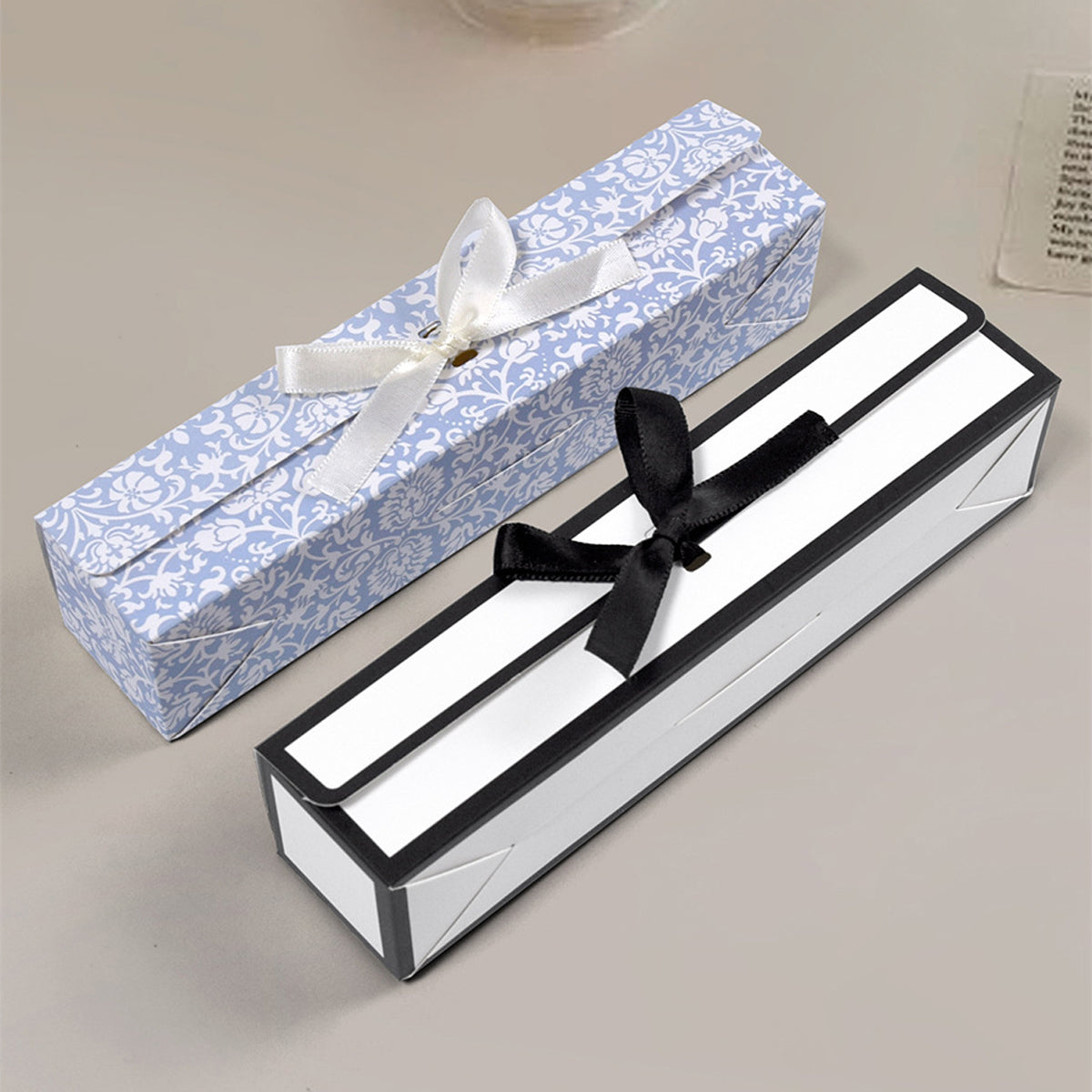 20PCS Rectangular Chocolate Boxes with Ribbon Long Candy Gift Packaging