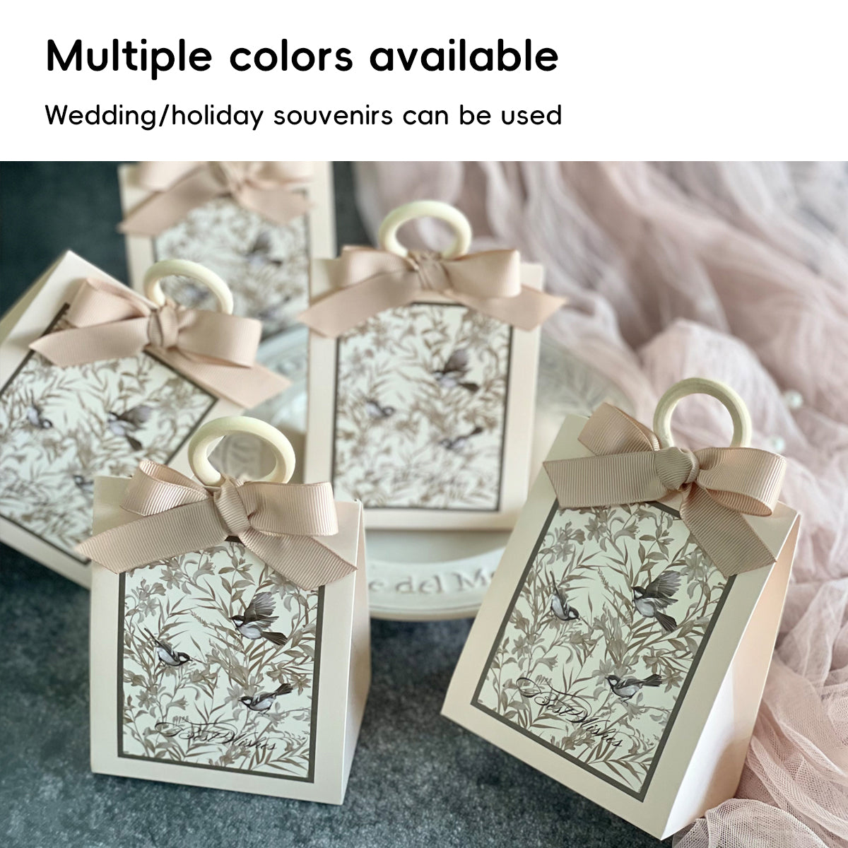 50PCS French Forest Theme Gift Bags 3Colours for Party Packing