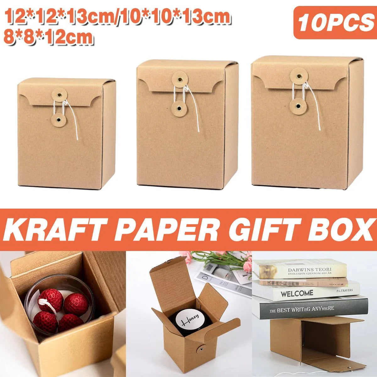 Gift Box Packaging Kraft Corrugated Paper Foldable Storage Boxes