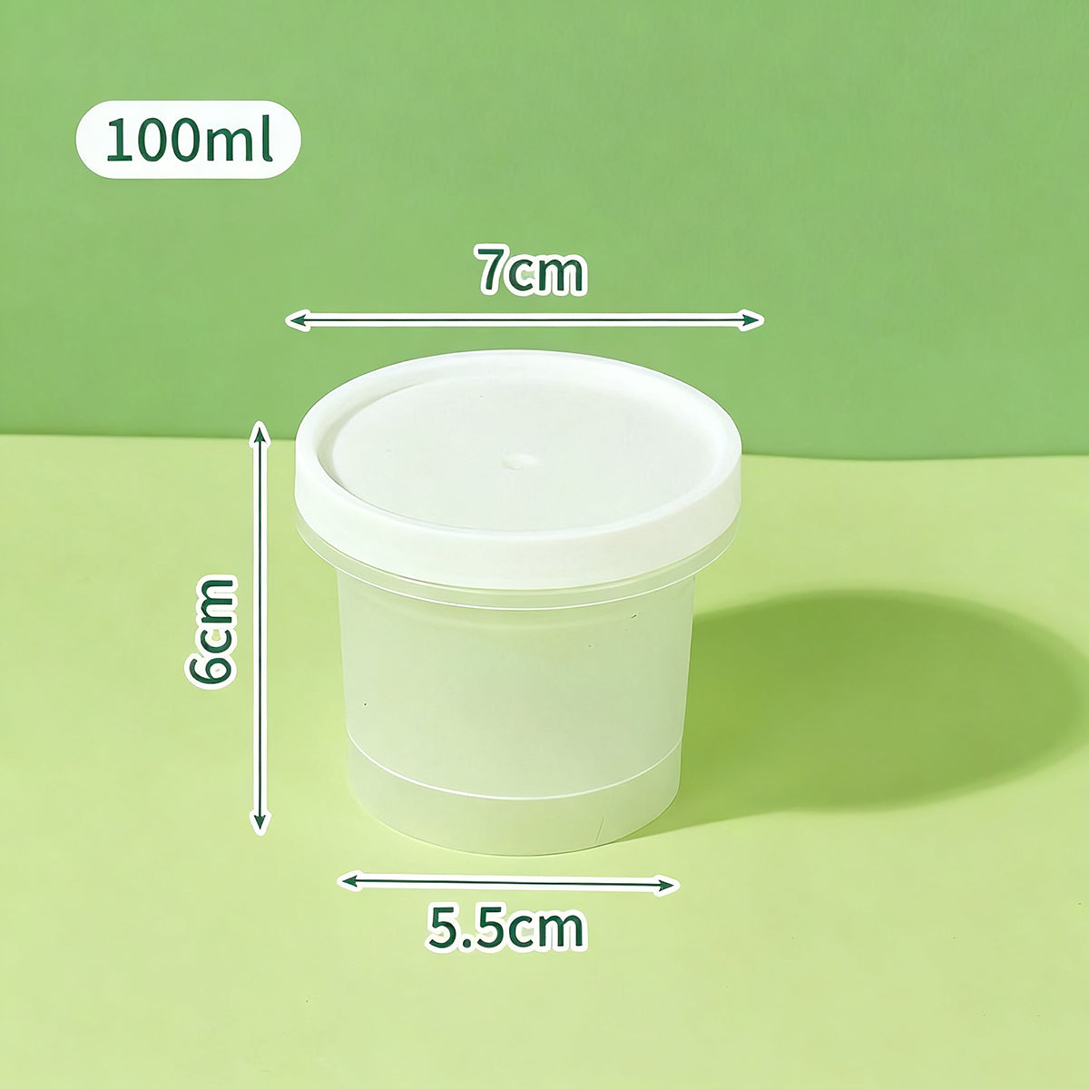 50 Pcs Plastic Cup Packaging Boxes with Lids Ice Cream Pudding Yogurt