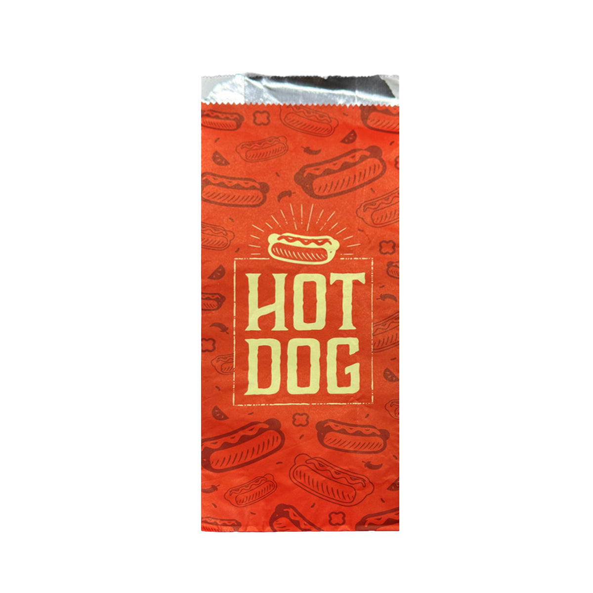 100PCS Hot Dog Foil Lined Oil Proof Takeaway Food Packaging Bags