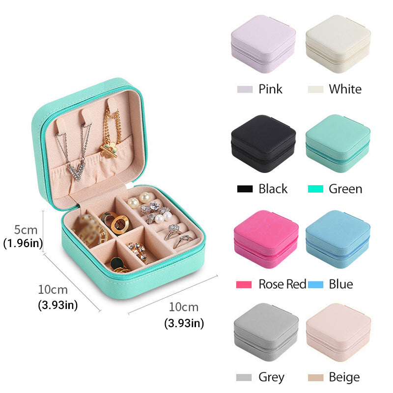 Portable PU Leather Jewelry Box 1PC 8Colours