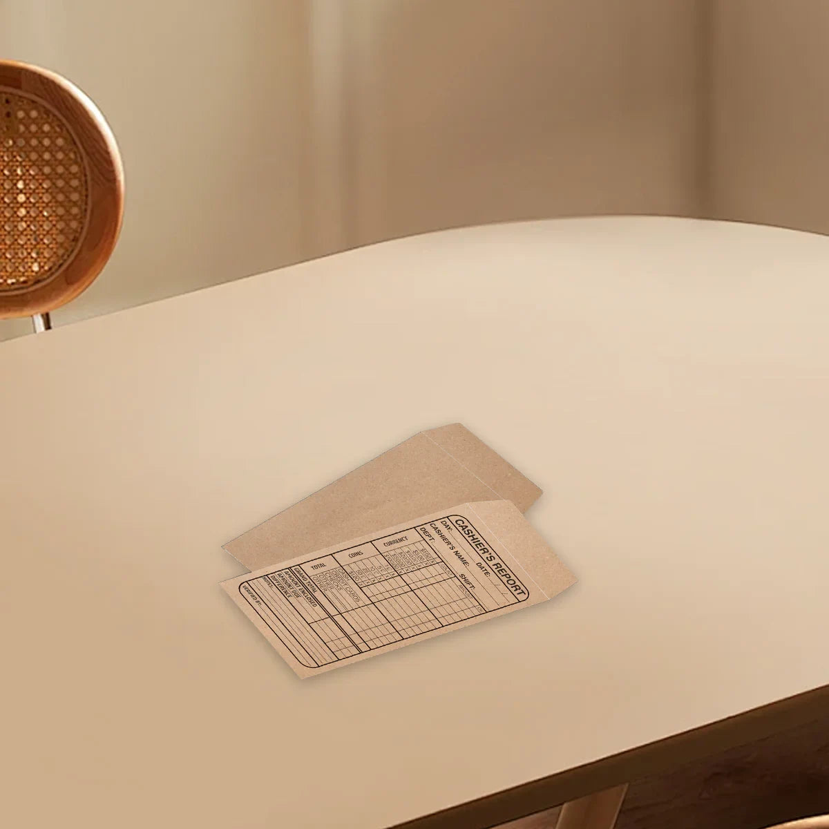 50pcs Cash Detail Envelopes Cashier Report Retail Use