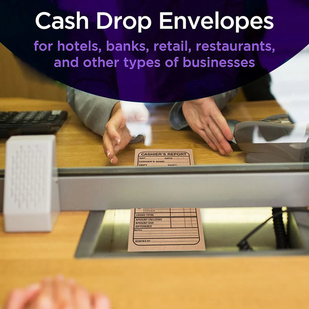 50pcs Cash Detail Envelopes Cashier Report Retail Use